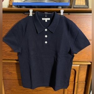 Alex Mill Carly Polo in Neat Navy